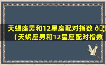 天蝎座男和12星座配对指数 🦁 （天蝎座男和12星座配对指数是多少 🐎 ）